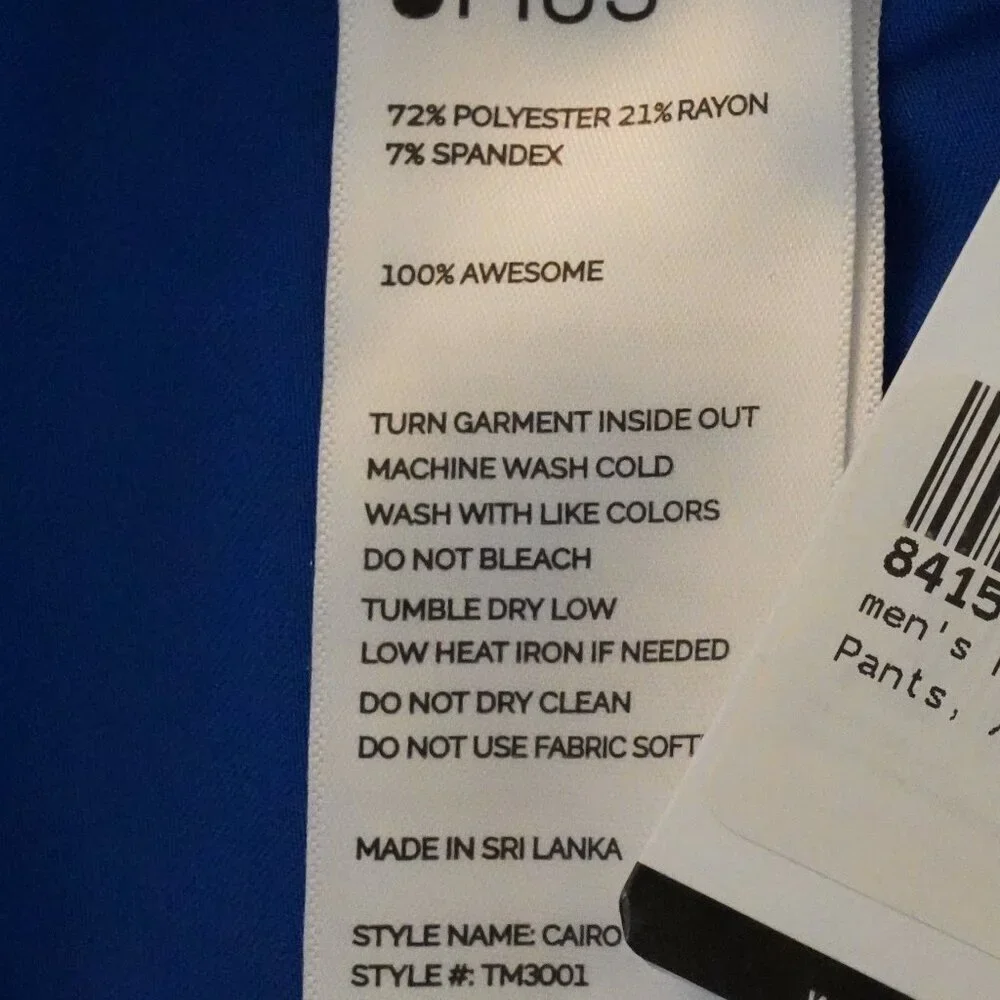 NWT, Figs, Men's Cairo Cargo Scrub‎ Pants, Royal Blue
